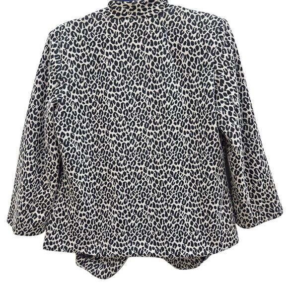 Women’s Leopard Print Open Front Blazer Jacket Animal Print Draped Coat sz. Med - Picture 2 of 6
